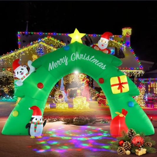 OLOEY Inflatable Christmas Tree Arch With LED Kaleidoscope Lights
