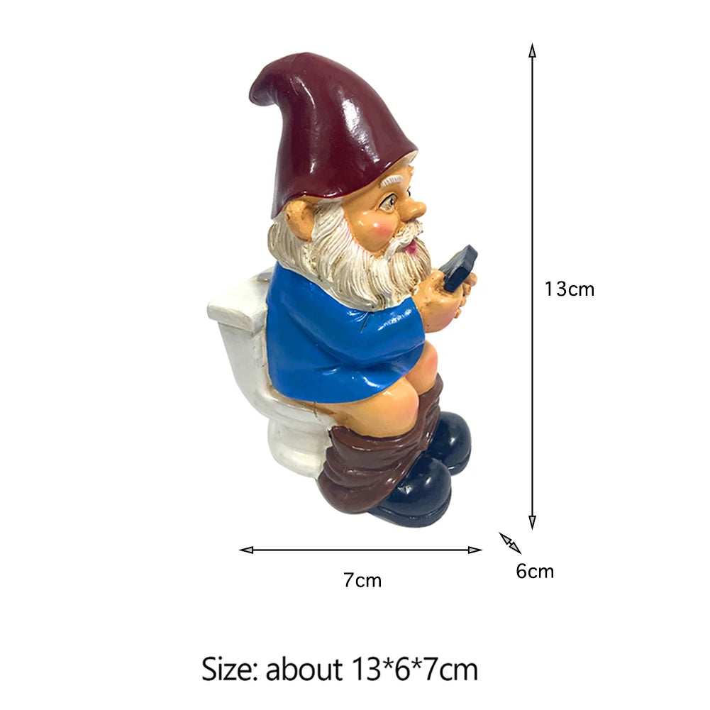 Cartoon Dwarf Resin Figurine Sculpture For Outdoor Garden Decor