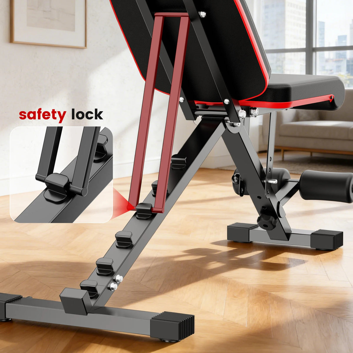 Multifunctional Foldable Dumbbell Bench Adjustable Home Gym Bench with 700 lb Capacity 6-Backrest Positions for Arms Muscle Chest Press Strength Training Full Body