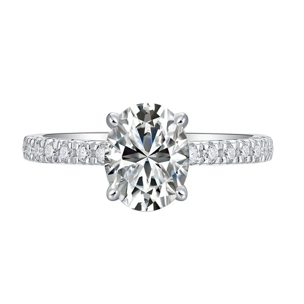 LYEE CYEE 925 Sterling Silve Gorgeous Shiny Moissanite Oval Stone Ring For Women Engagement Wedding Luxury High Quality Fine Jewelry