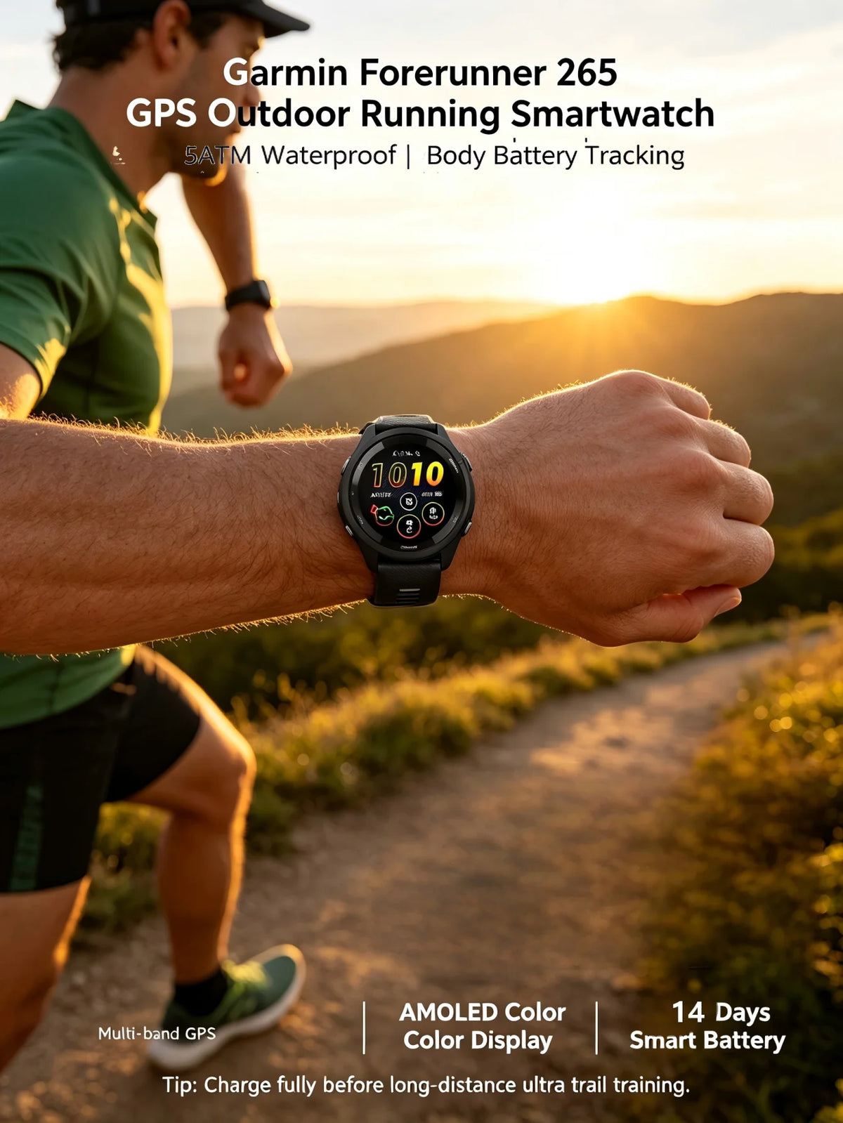 Garmin Forerunner 265 Outdoor GPS Smartwatch With Health Tracking