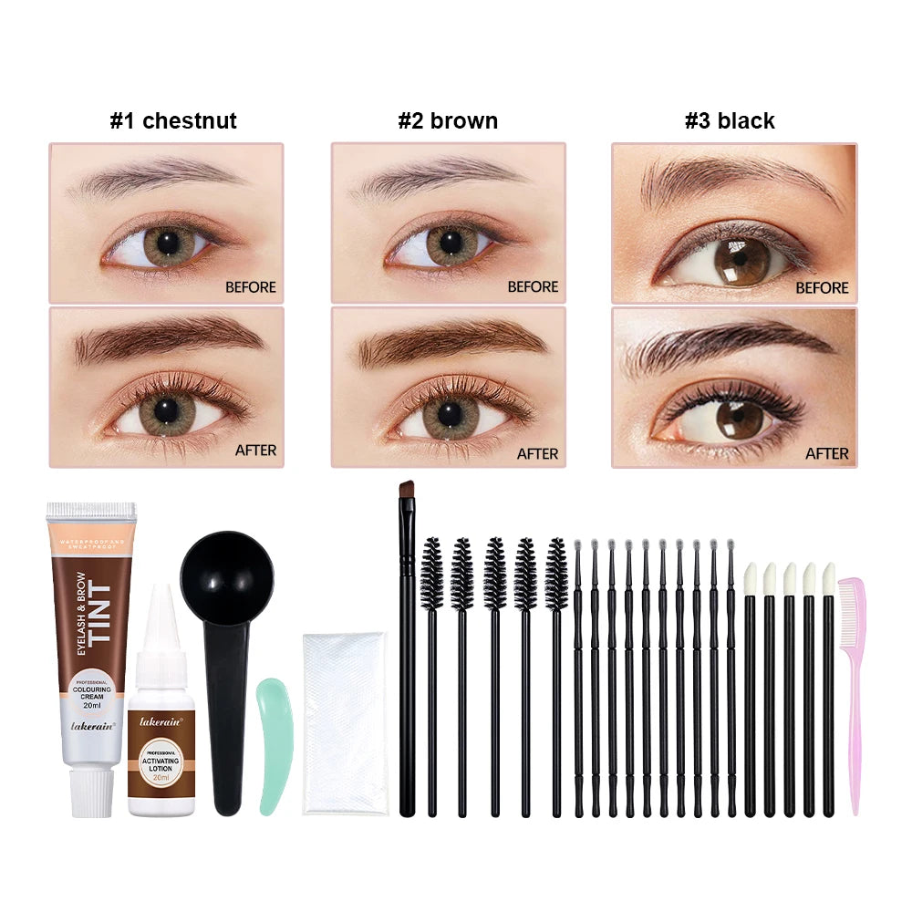 2 In 1 Fast Lash Lifting & Tint Kit Waterproof Sweat Resistant Semi Permanent Eyelash Perm Brow Lamination Enhancer Tool For Salon DIY Home Eye Beauty Supplies