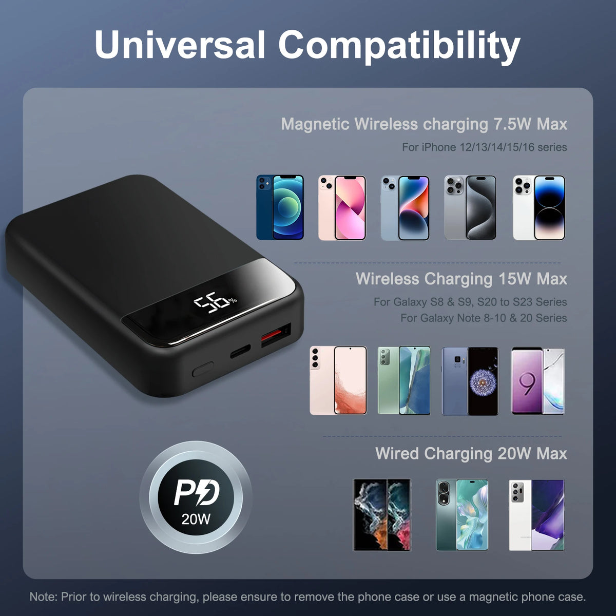 Magnetic Wireless Power Bank 10000mAh PD20W Led Display Charger