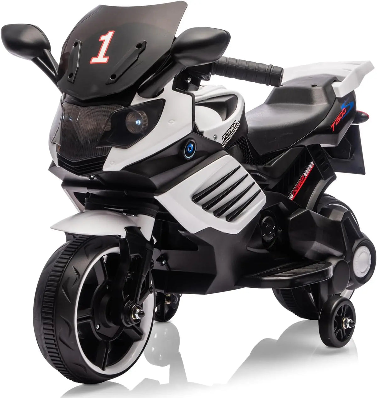 HiMISS Kids Electric Motorcycle With Training Wheels And Horn