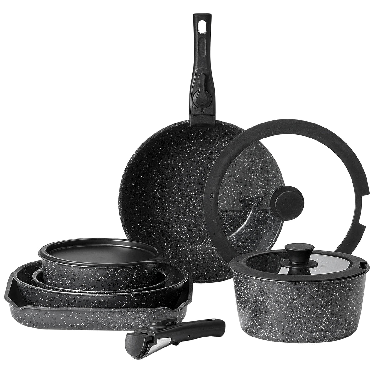 SucceBuy Nonstick Granite Cookware Set With Pots And Pans