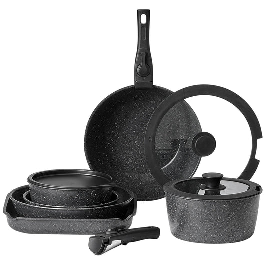 SucceBuy Nonstick Granite Cookware Set With Pots And Pans