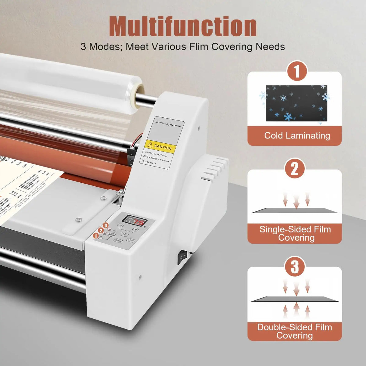 700W Laminating Machine|Double-Sided Self-adhesive Laminator with Dual Heating Modes|Electronic Temperature Control