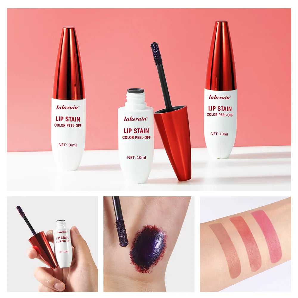 Peel Off Lip Stain Tattoo Tint Long Lasting Waterproof Smudge Transfer Proof Rich Pigment Natural Vivid Lip Color Lightweight Daily Lip Makeup Cosmetic