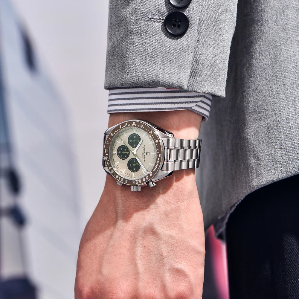 Pagani Design Men Stainless Steel Quartz Watch Chronograph Sapphire