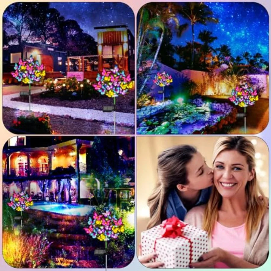 Solar Garden Solar Outdoor Waterproof Solar with New Upgraded 1 LED 8 s Outdoor Solar for Yard Outside Garden Pathway Decor Gif