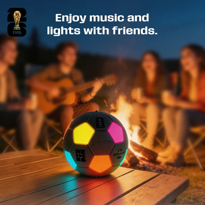 2026 FIFA World Cup FIFA-F26S01 Spherical Bluetooth Speaker Portable Wireless Speaker 360° Stereo Sound Deep Bass IPX5 Waterproof 12H Playtime Built-in Mic for Home Outdoor Party