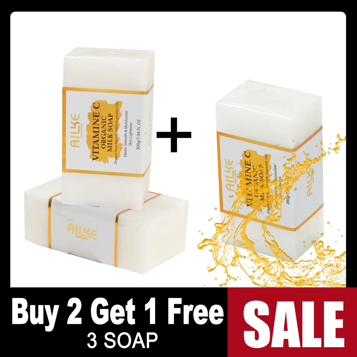 Ailke Vitamin C Organic Milk Soap Whitening Facial Cleansing