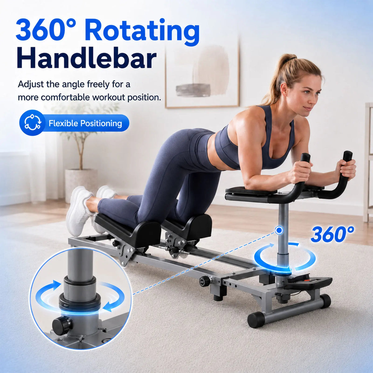 Primal Crawl & Spine Twist and Stretch Trainer – Full Body Low-Impact Cardio Machine with Adjustable Hand Grips, Knee Support & Steel Frame, Home Gym Equipment
