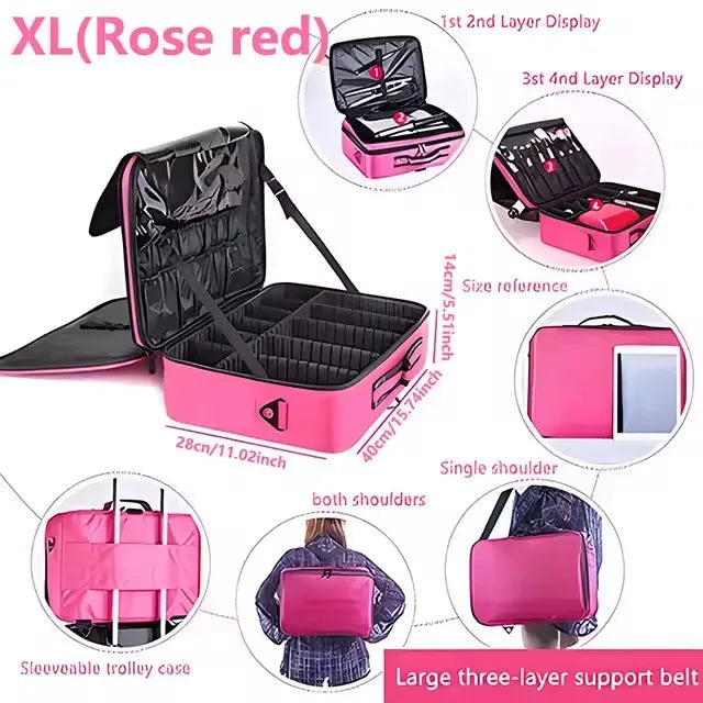 New Oxford Makeup Bag For Women Professional Large Capacity  Travel Cosmetic Case Waterproof Manicure Makeup Toolbox