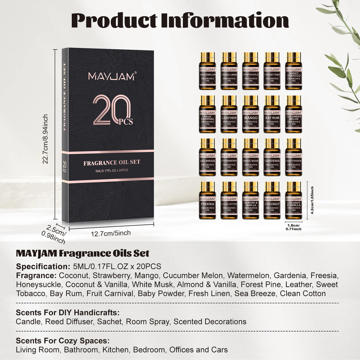 MAYJAM Assorted Fragrance Oil Kit For Candle Making And Diffusers