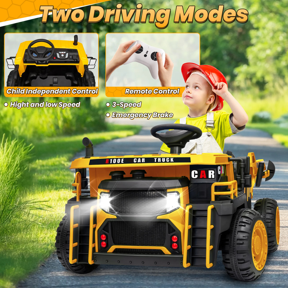 Joyracer Electric Ride On Dump Truck With Remote And Shovel