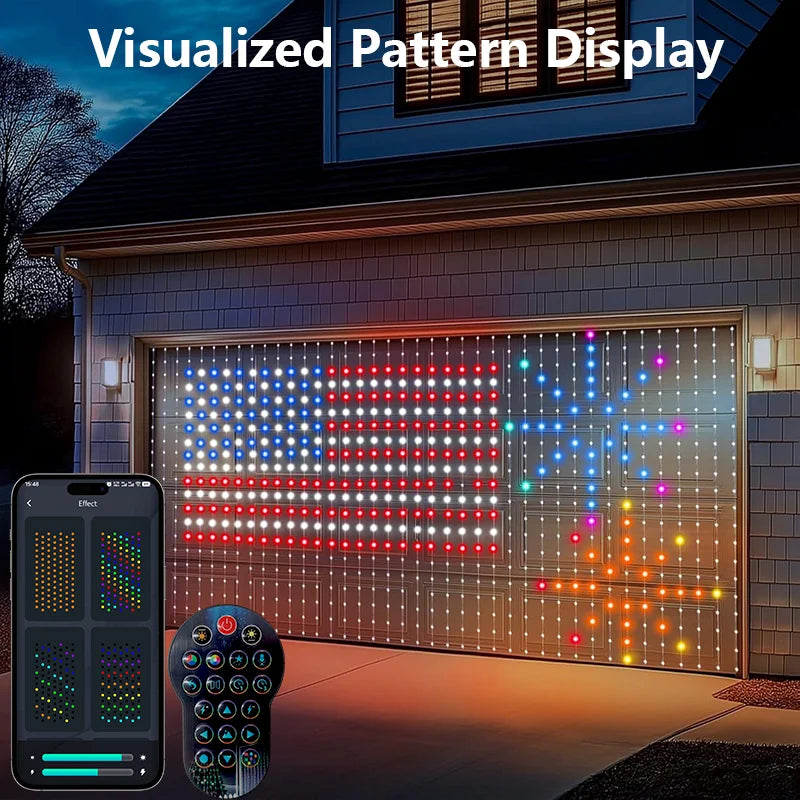 Smart RGBIC Curtain Lights APP Control Music Sync DIY Patterns Timer LED String Lights for Christmas Bedroom Party Decor
