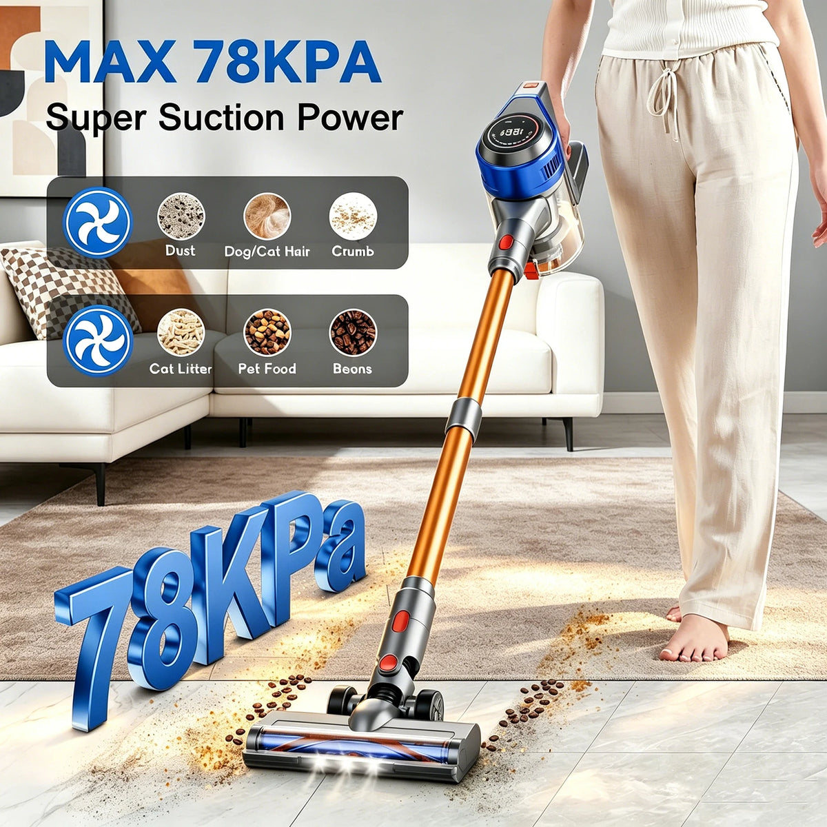 Honki Cordless Wet And Dry Vacuum Cleaner With LED Display