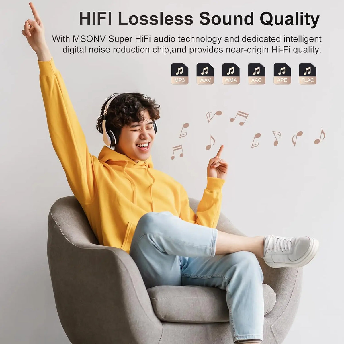 MECHEN MP3 Player with Bluetooth 5.3, 2.4-inch, HD Speakers, Dual Headphone Ports, FM Radio, Audio Recording, EBooks
