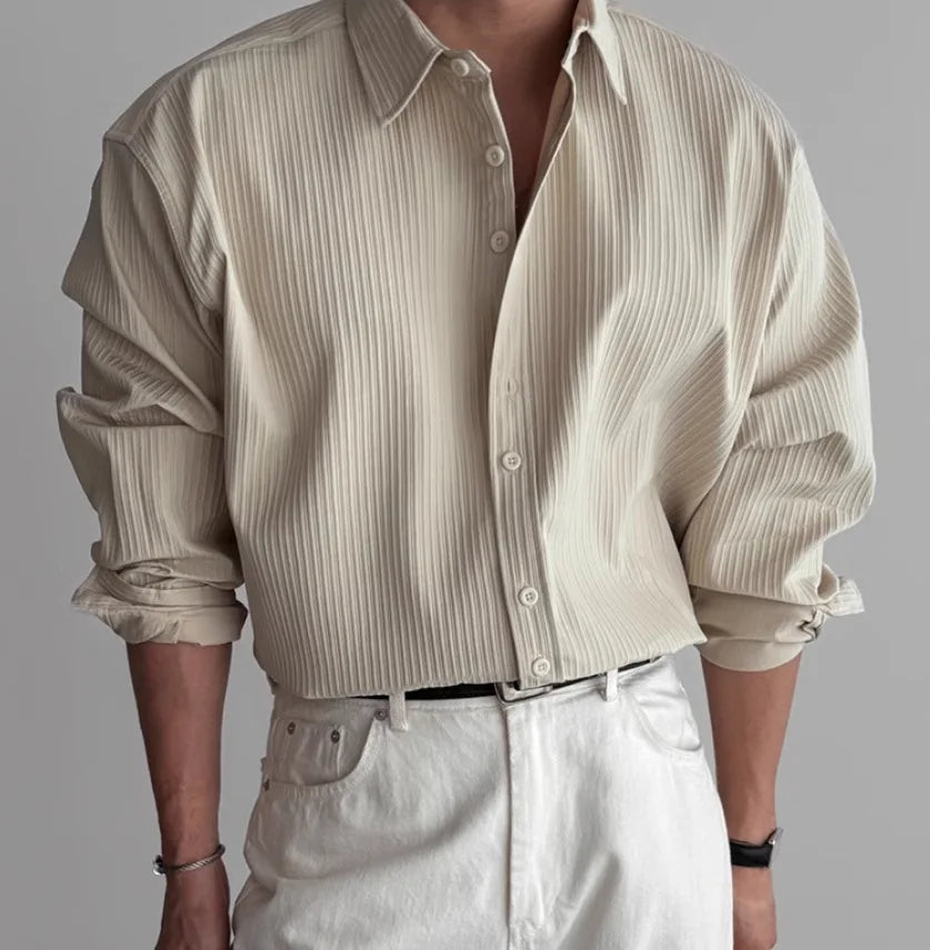 A Must-have Business Casual Shirt for Stylish Men, Men's Wear Made of Textured Fabric High-end Quality Fashionable Men's Shirts