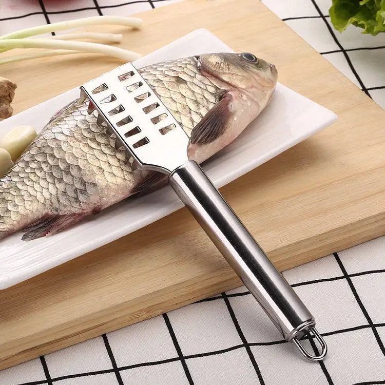 Fish Scale Remover Stainless Steel, Anti-Splash Scraper with Ergonomic Non-Slip Grip, Rust-Proof Kitchen Gadget for Fish Cleaning