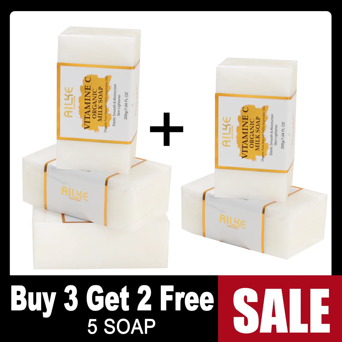 Ailke Vitamin C Organic Milk Soap Whitening Facial Cleansing