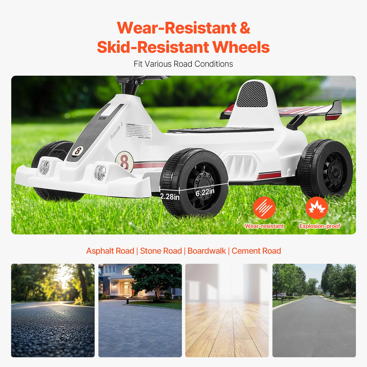 SucceBuy Electric Pedal Go Kart With LED Headlight And Horn