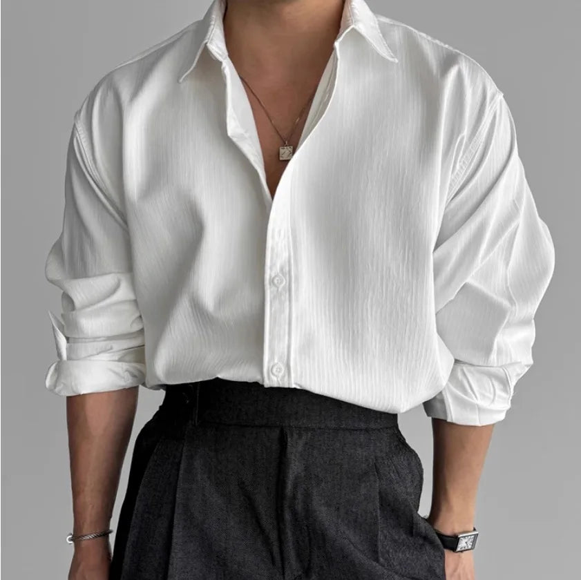 A Must-have Business Casual Shirt for Stylish Men, Men's Wear Made of Textured Fabric High-end Quality Fashionable Men's Shirts