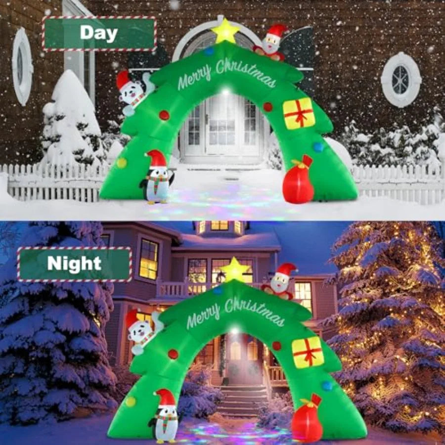 OLOEY Inflatable Christmas Tree Arch With LED Kaleidoscope Lights