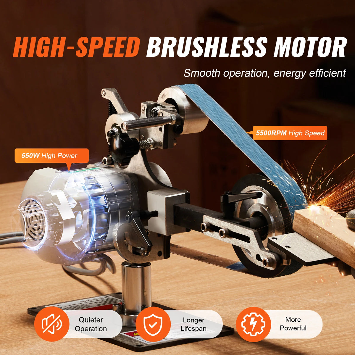 Succebuy Industrial Grade Variable Speed Belt Grinder