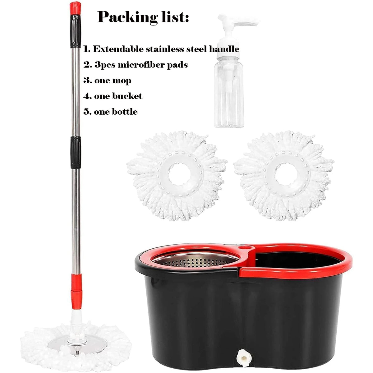 360 Degree Spin Mop Bucket Set With Microfiber Wring System