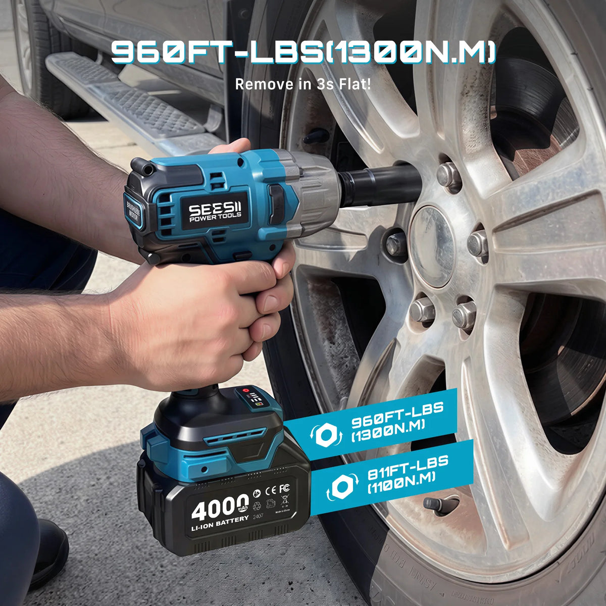 Seesii Brushless Cordless Impact Wrench And Drill Kit