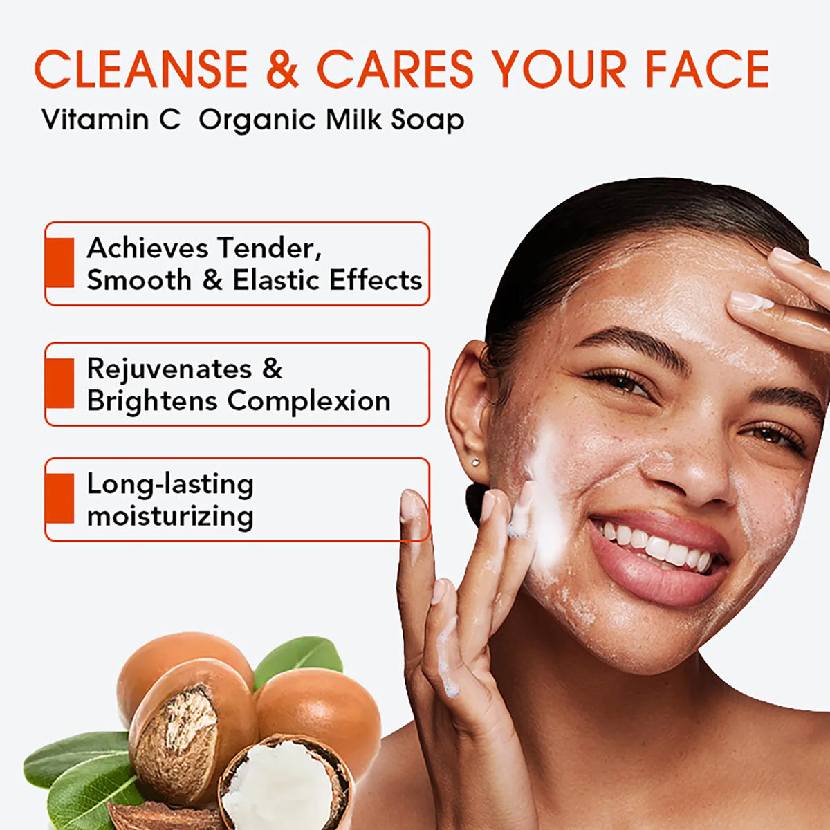 Ailke Vitamin C Organic Milk Soap Whitening Facial Cleansing