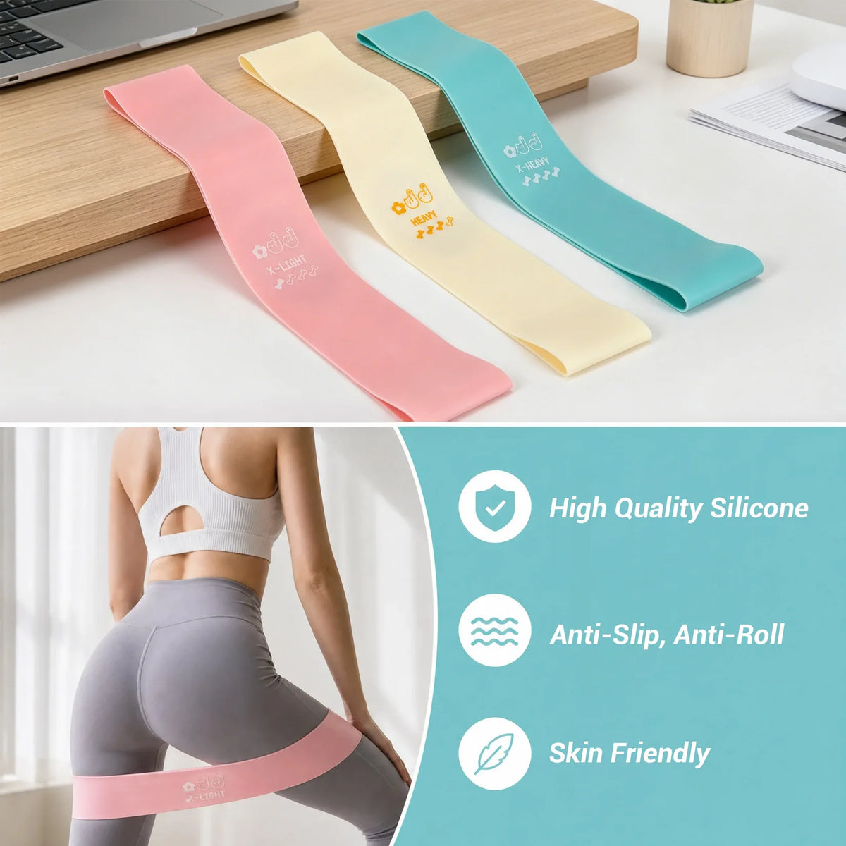 Pilates Training Set With Ring Bands Sliders And Toning Bar
