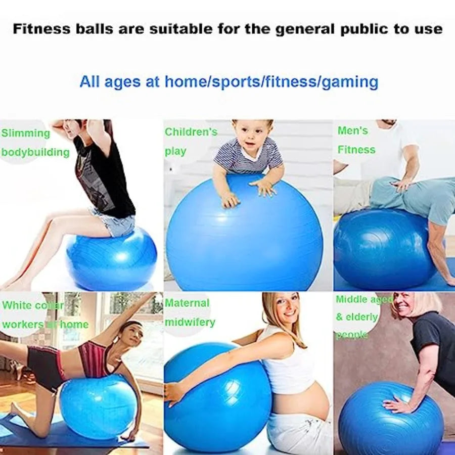 Exercise Yoga Ball, Explosion-Proof Stability Ball 25in/65cm with Pump, Elastic Birthing Balance Balls for Fitness/Balance/Work