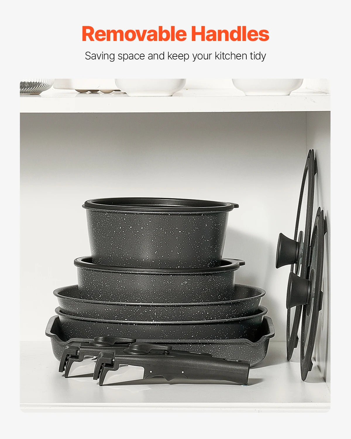SucceBuy Nonstick Granite Cookware Set With Pots And Pans