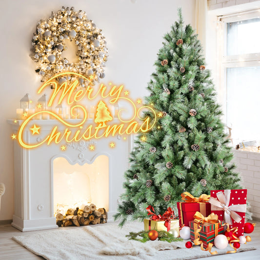 Artificial Christmas Tree Realistic Pine Cones Heavy Duty Metal Stand