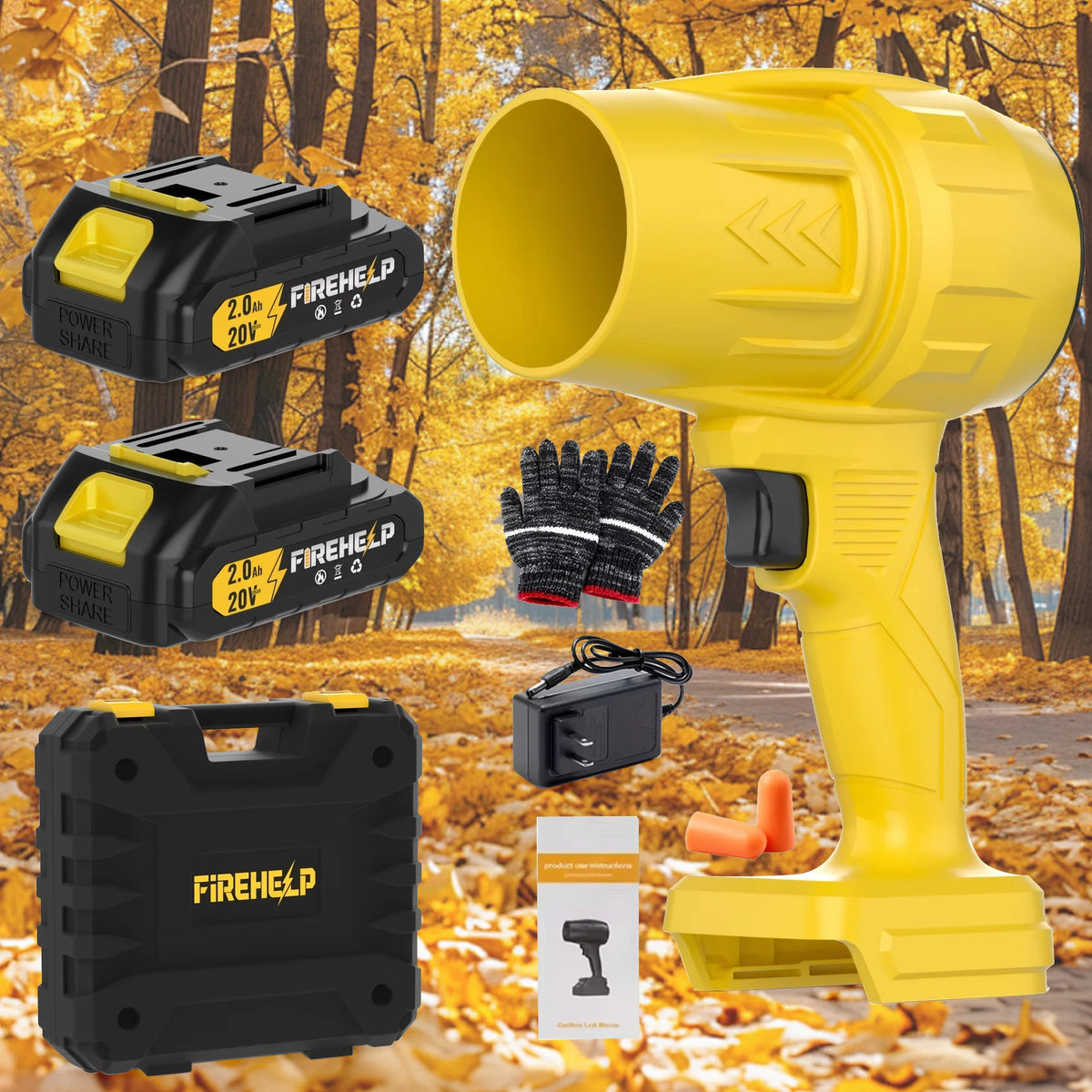 FIREHELP Cordless Leaf Blower Electric Jet Blower, Portable Dust Remover, Handheld Blower – 200 MPH Air Speed, 765 CFM Air Volum