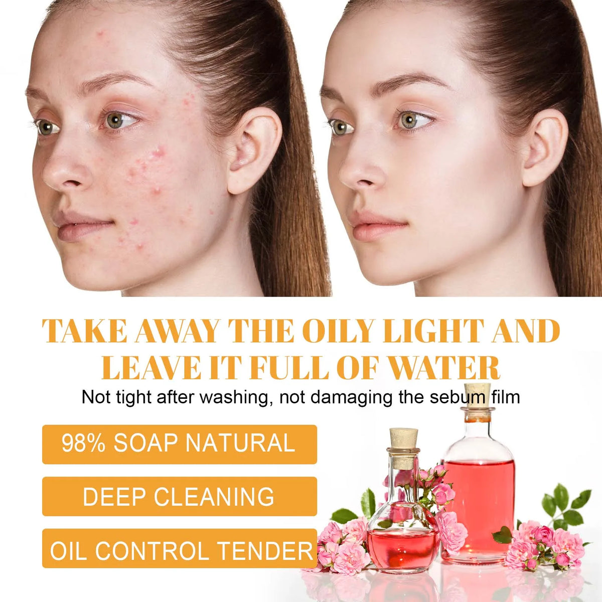 Hoygi Turmeric Brightening Foam Cleanser With Silicone Brush Rose Water