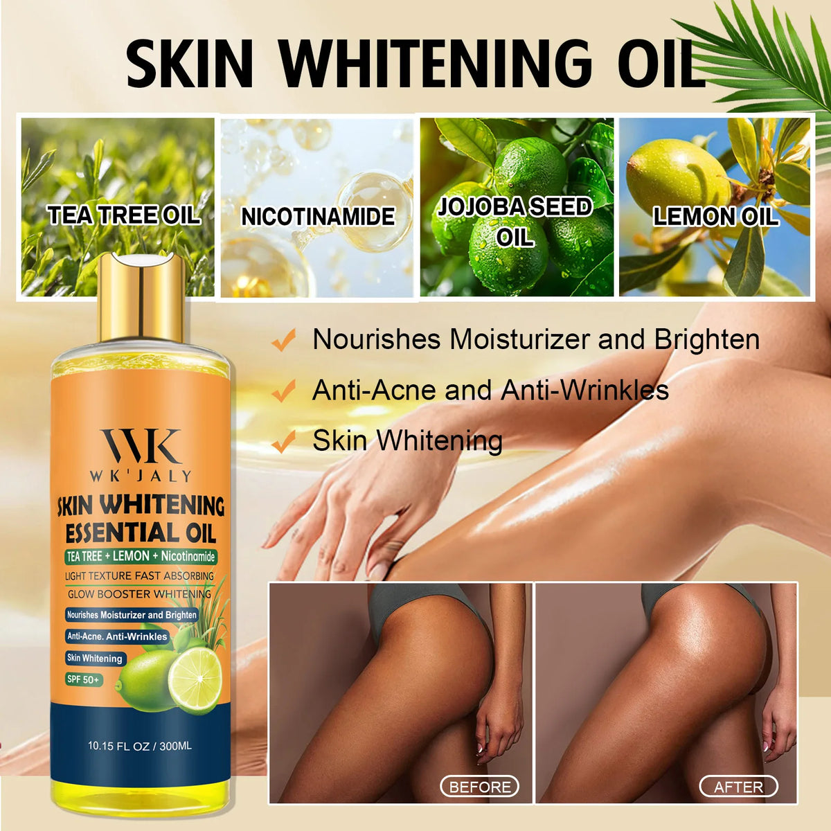 WK JALY Lightening Body Oil Deeply Hydrates And Brightens Skin