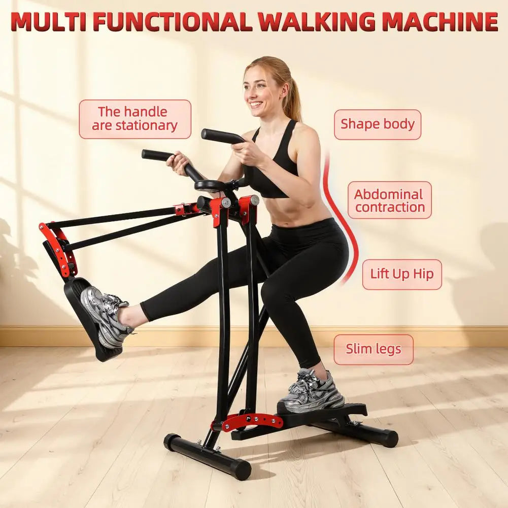 Cross Trainer Glider, 330LBS Load Bearing Air Walker Exercise Machine, Foldable Elliptical Cross Trainer With LCD Monitor