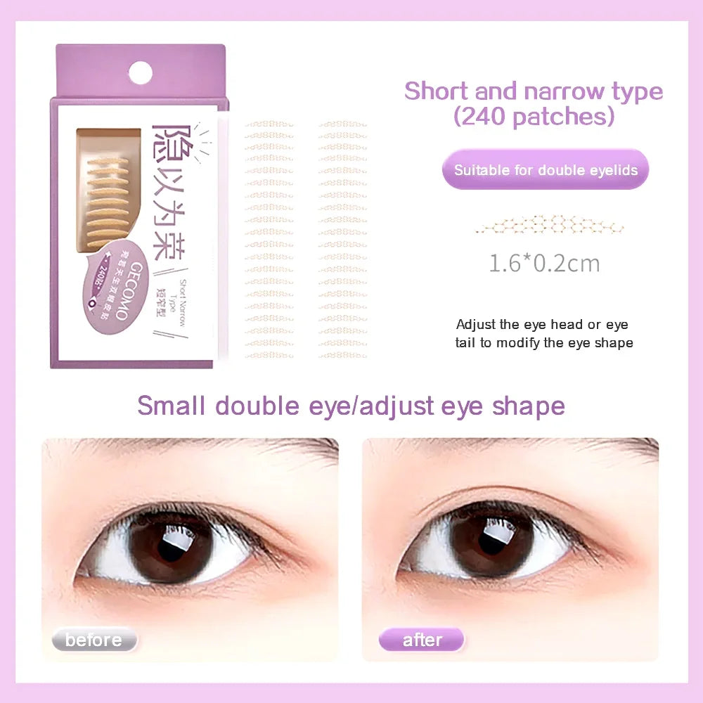 240 PCS Double Eyelid Stickers Natural Invisible And Long-lasting Shaping Big Eye Beauty Tapes For Single Eyelid Person