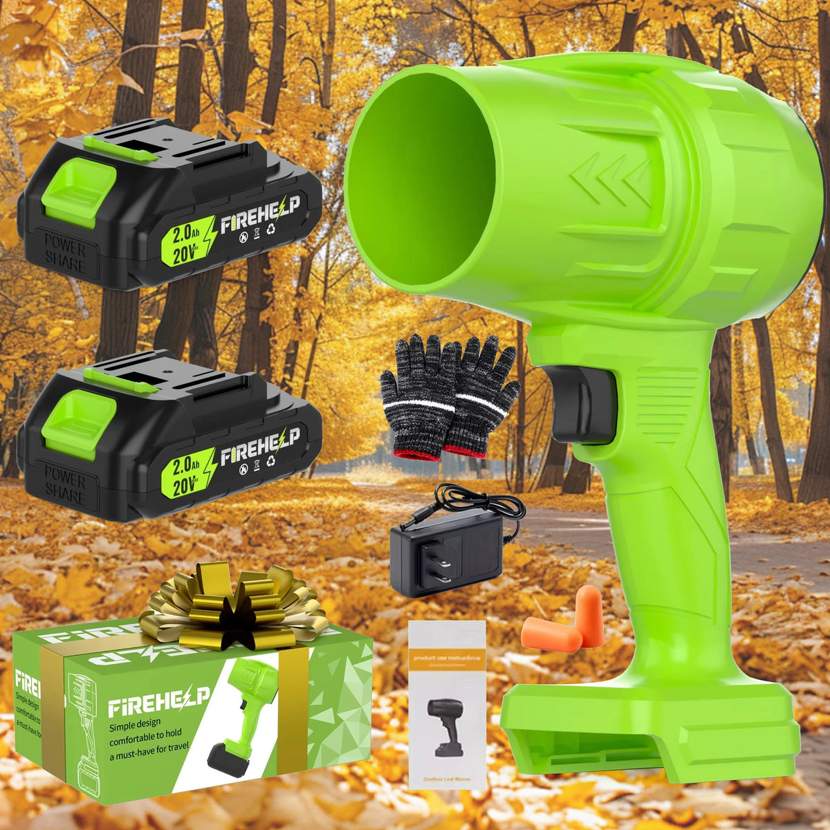 FIREHELP Cordless Leaf Blower Electric Jet Blower, Portable Dust Remover, Handheld Blower – 200 MPH Air Speed, 765 CFM Air Volum
