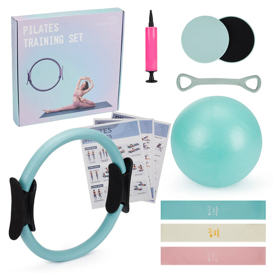 Pilates Training Set With Ring Bands Sliders And Toning Bar