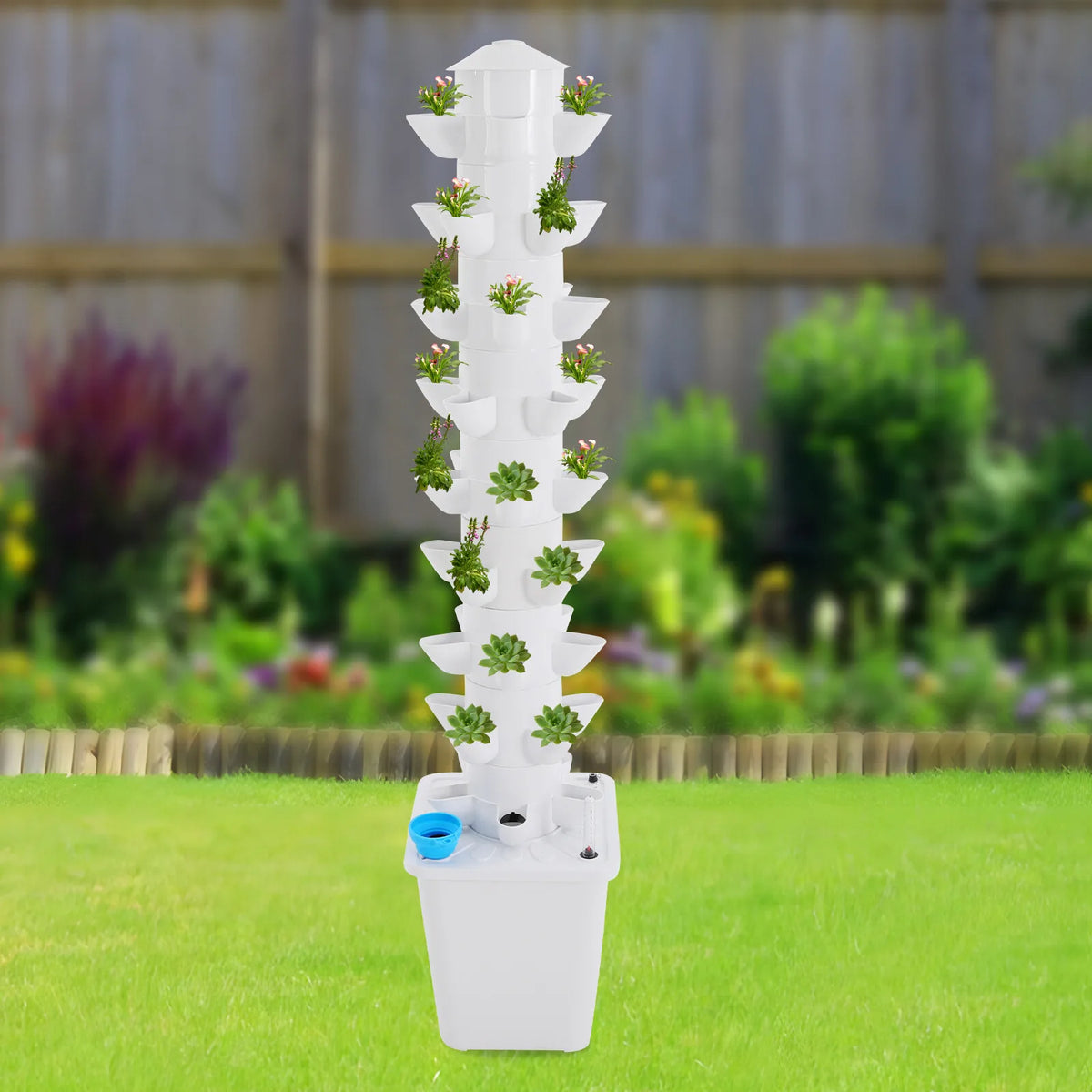 Hydroponic Growing Kit 9-Tiers Vertical Growing Kit Freestanding With Power Adapter