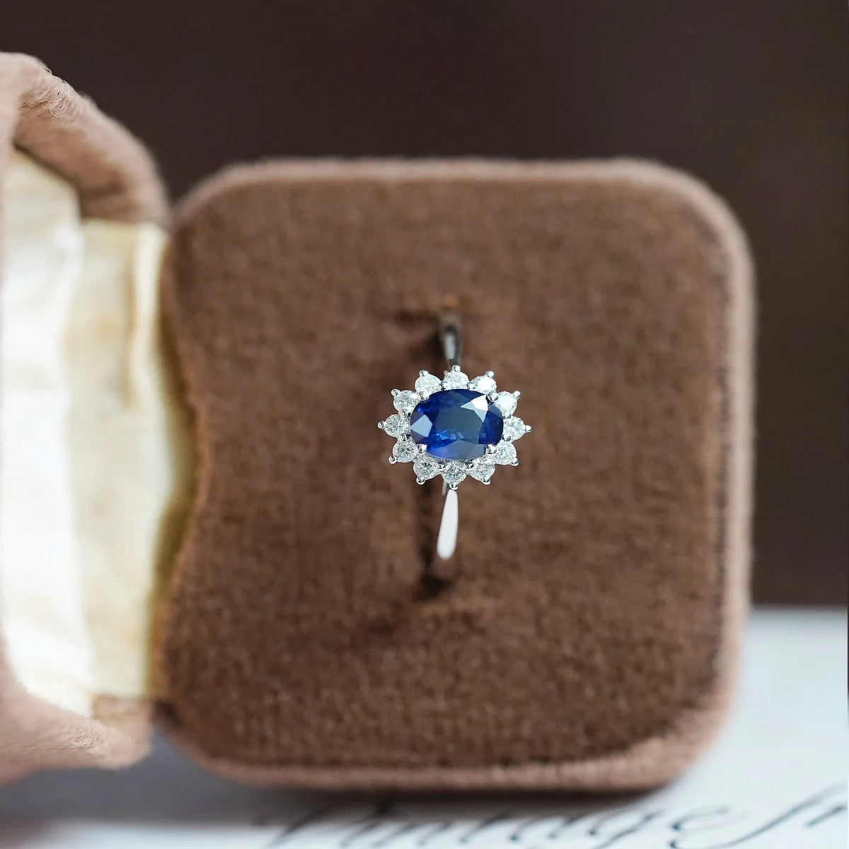 LYEE CYEE 925 Sterling Silver Blue Moissanite sunflower Ring colorful Jewelry Women's Engagement Wedding Ring Valentine's Day Gift Birthday Party Gift