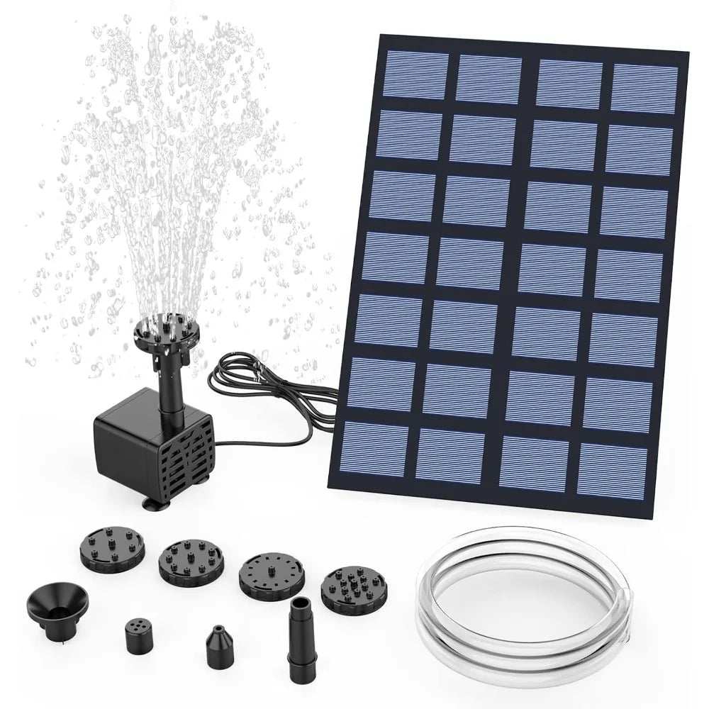 Solar Water Fountain Pump With Six Nozzles For Garden Ponds