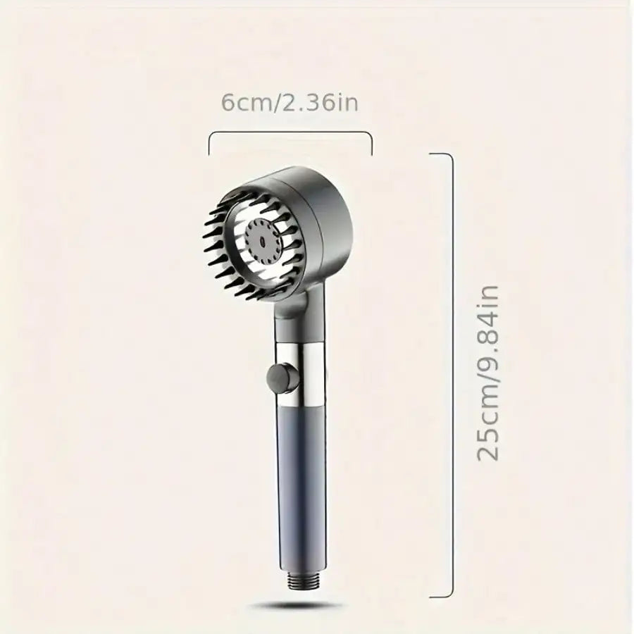 Stainless Steel Shower Head Set With 5 Filter Cartridges, 3 Adjustable Modes, Stainless Steel Panel & Adapter