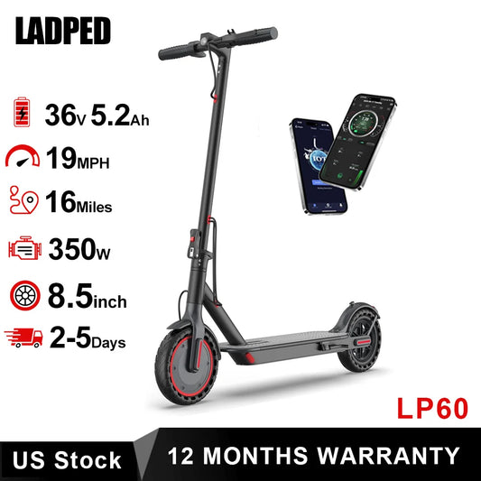 LADPED LP60 Folding Electric Scooter 350W 19mph 16 Mile Range