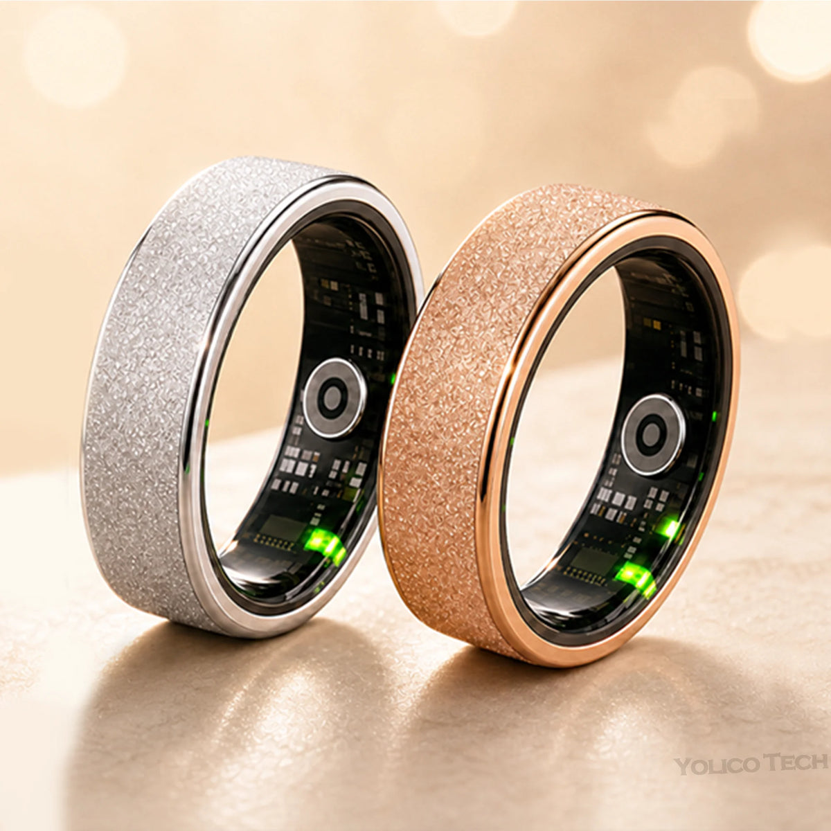 Smart Ring With Body Temperature, IP68 Waterproof Stainless Steel Smart Ring For Couples, Health Tracker Gift For Family Includes A Distinctive Charging Case